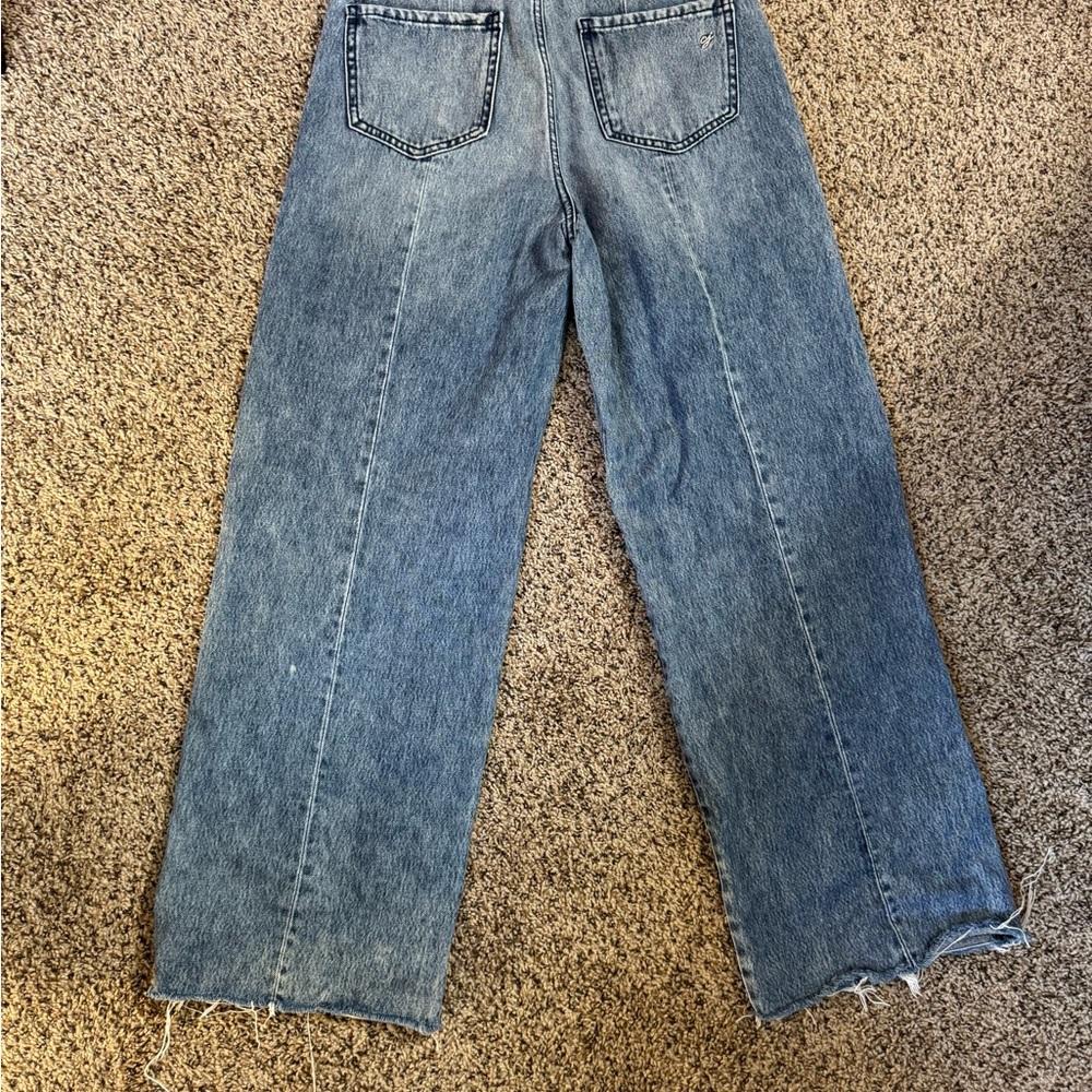 Carly jeans raw hem wide leg like new condition size 7 - Picture 3 of 6